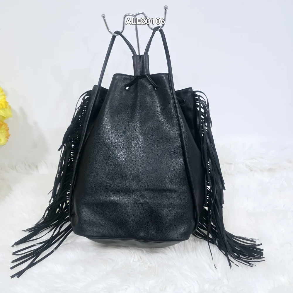 Victoria's Secret Black Fringe Backpack New.